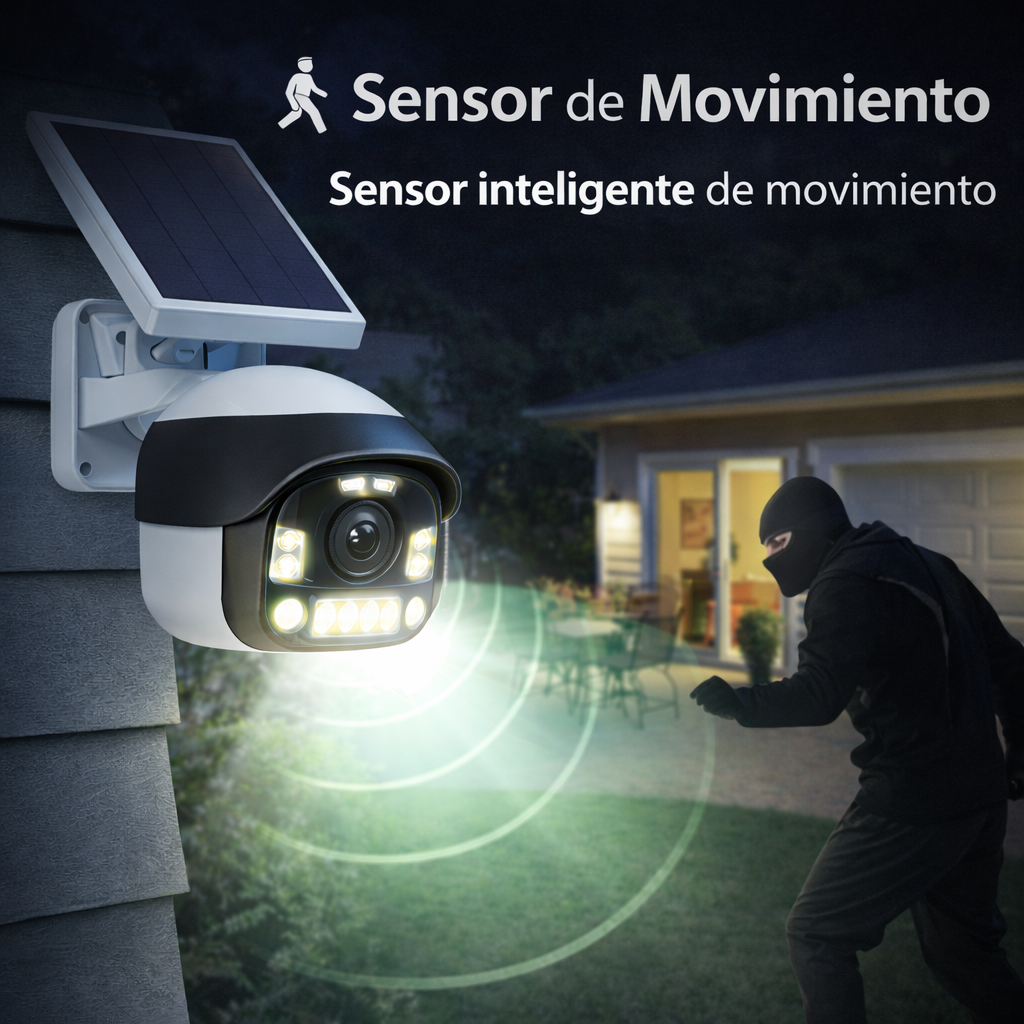 Lámpara Solar de Seguridad Tipo Cámara