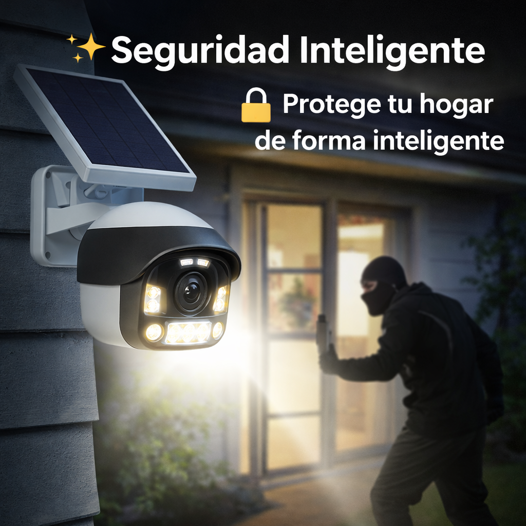 Lámpara Solar de Seguridad Tipo Cámara